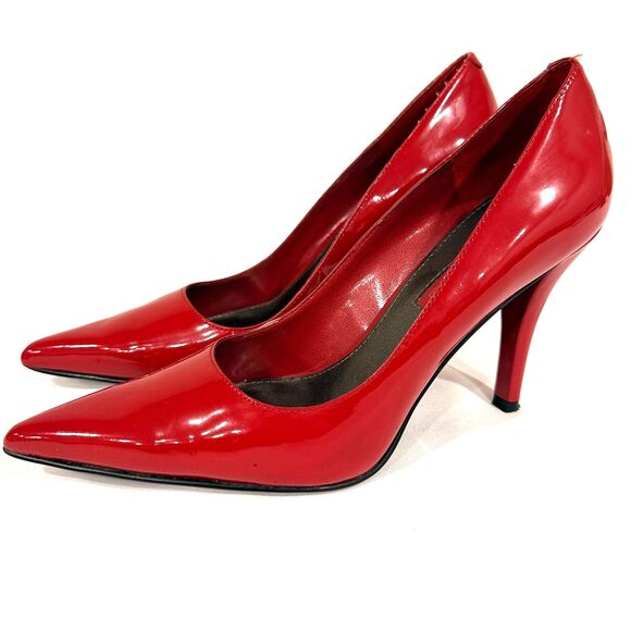 Stunning Bandolino Red Patent Pointed Toe Stiletto Pumps Size 7 - Picture 5 of 7
